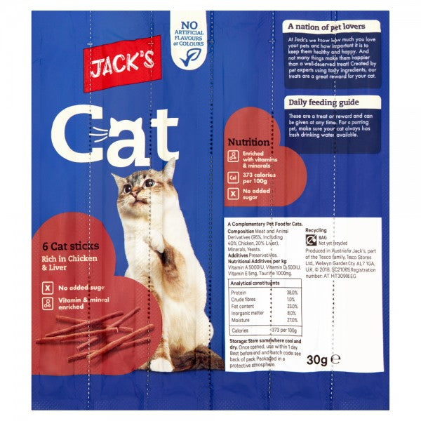Jack's 6 Cat Sticks 30g