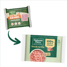 Load image into Gallery viewer, Natures Menu Lamb &amp; Chicken Mince 400g
