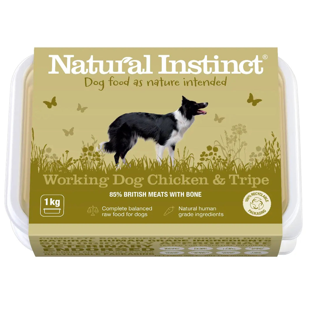 Natural Instinct Working Dog Chicken and Tripe 1kg - Forest Pet Supplies