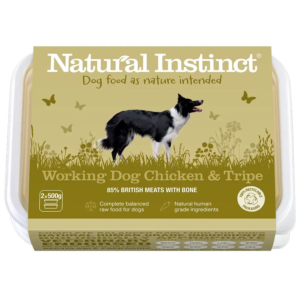 Natural Instinct Working Dog Chicken and Tripe (2x500g) - Forest Pet Supplies