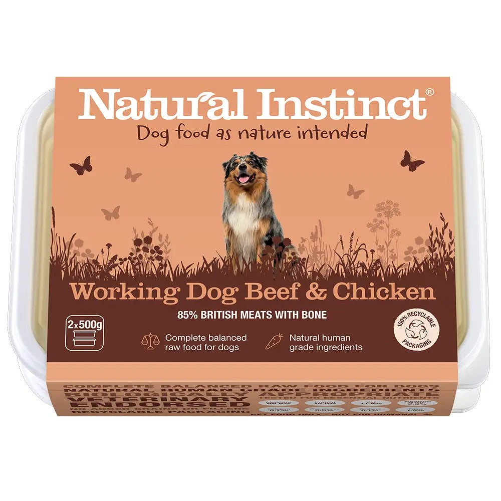 Natural Instinct Working Dog Chicken and Beef (2x500g) - Forest Pet Supplies